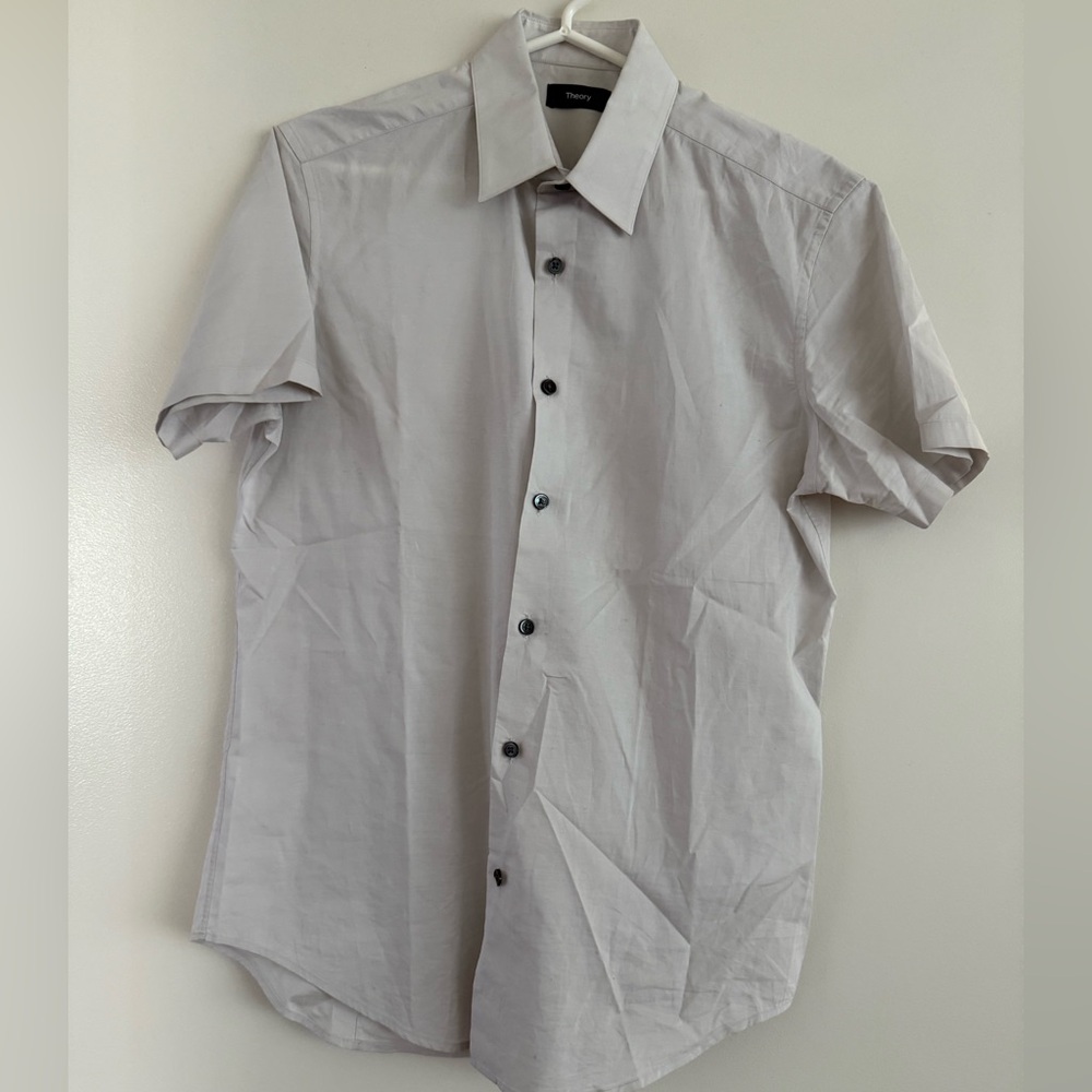 Theory Light Gray Casual Button Down Shirt